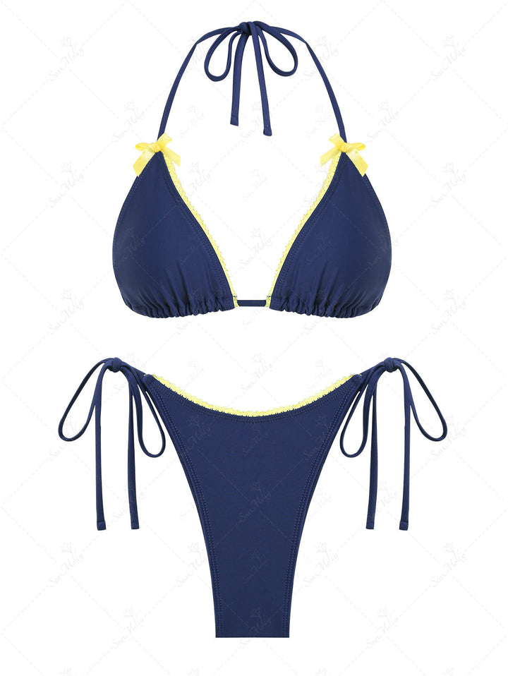 Diana | Bikini de tiras triangulares con lazo halter