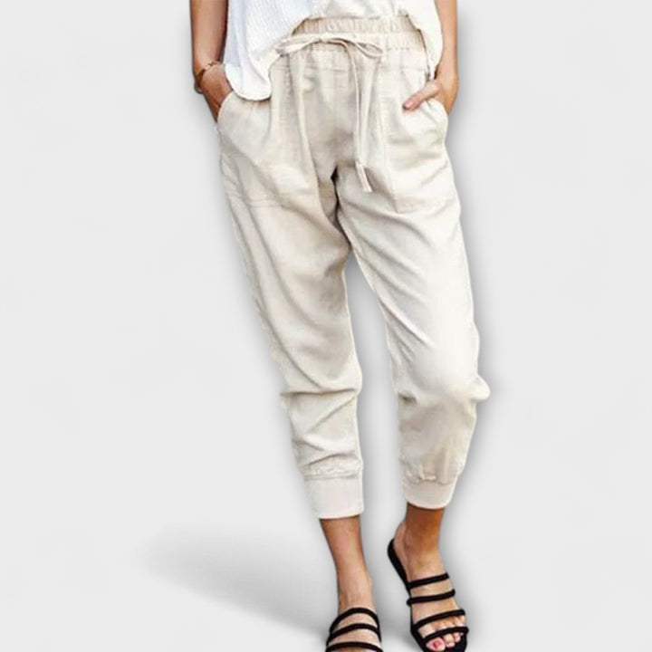 Blaire – Pantalones ligeros de lino con mezcla de algodón