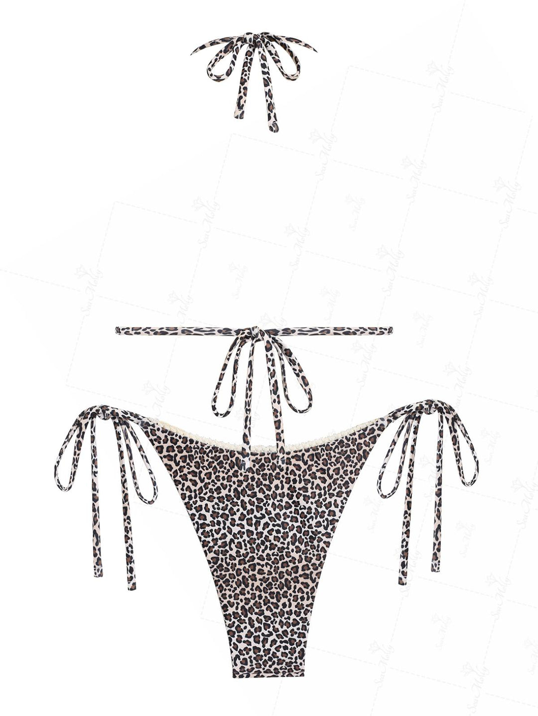 Ada | Conjunto de bikini de triángulo con decoración de leopardo
