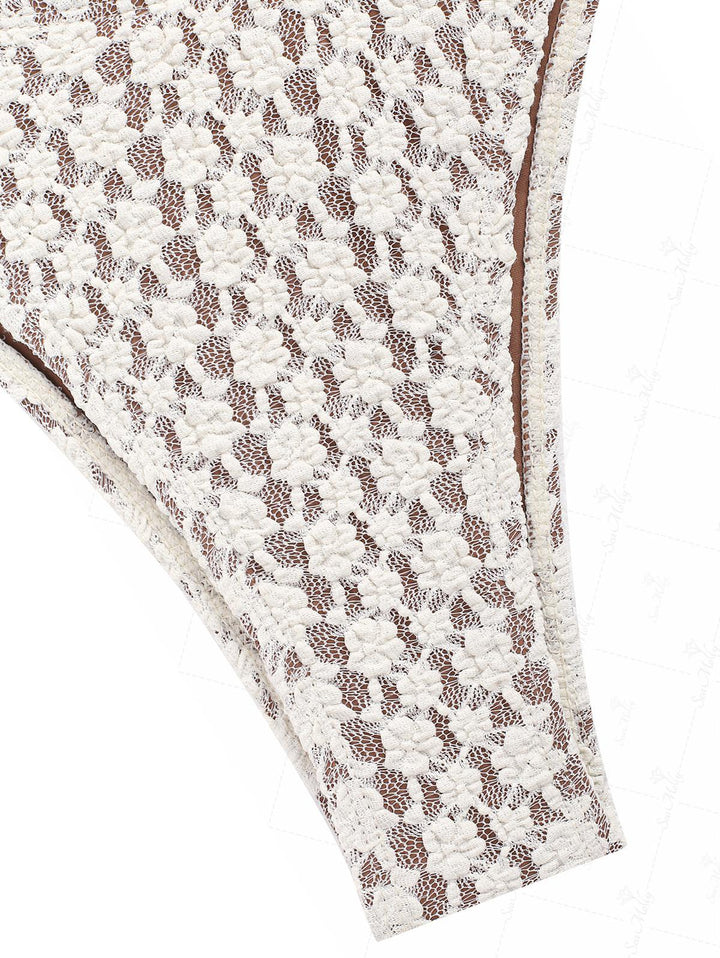 Zahara | Conjunto de bikini con bordado de encaje