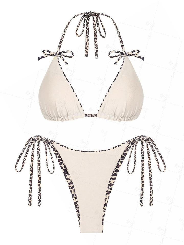 Lola | Conjunto bikini reversible con estampado de leopardo