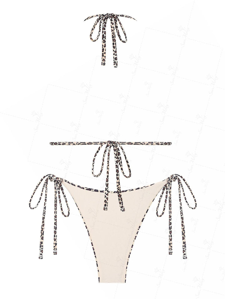 Lola | Conjunto bikini reversible con estampado de leopardo