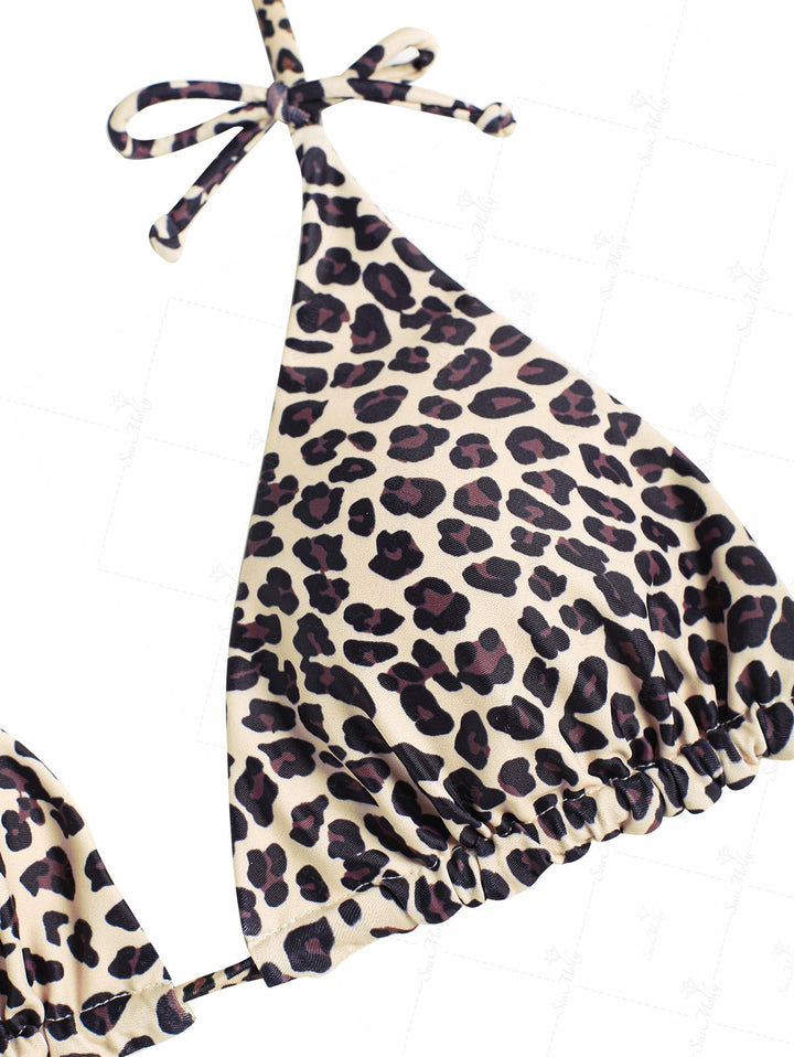 Lola | Conjunto bikini reversible con estampado de leopardo
