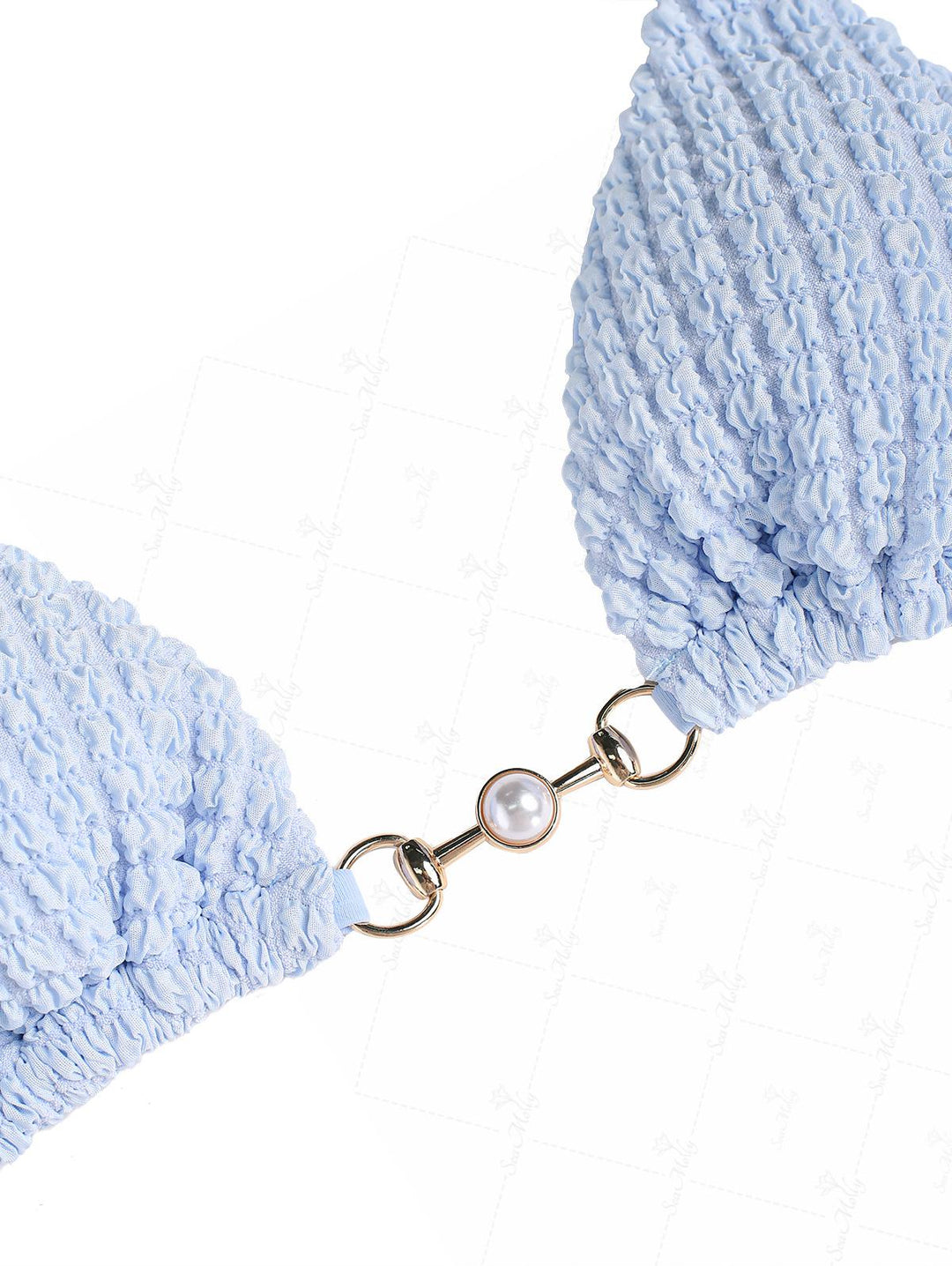Camila | Conjunto de Bikini con Textura y Adorno de Perlas