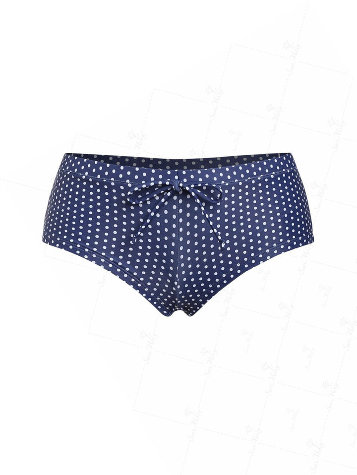 Carla | Bañador de playa con estampado de lunares y lazo