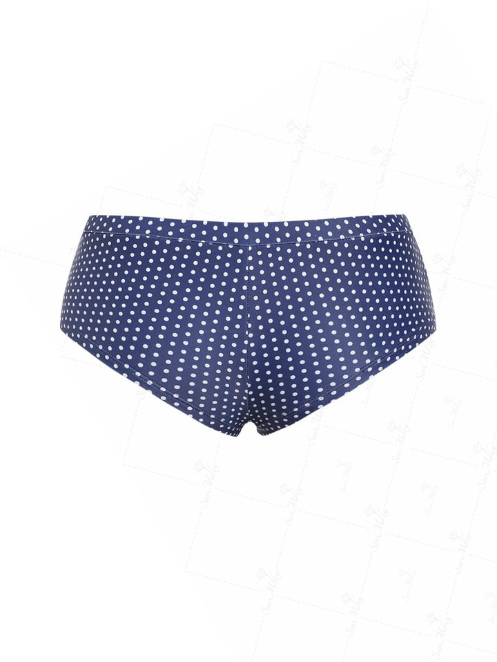 Carla | Bañador de playa con estampado de lunares y lazo