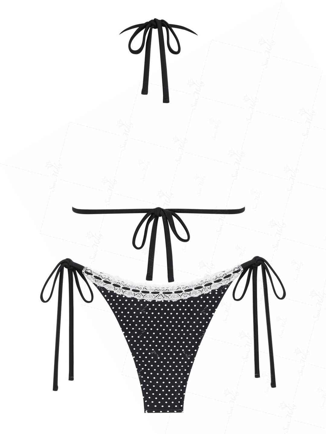 Claudia | Conjunto de bikini vintage con estampado de lunares