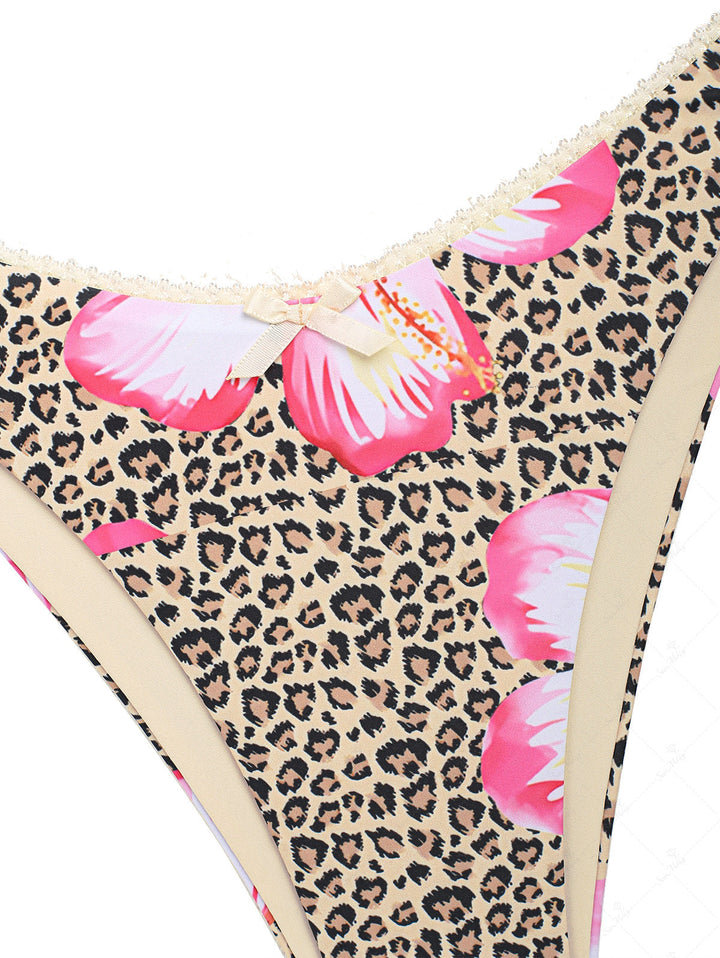 Iris | Conjunto de bikini atrevido con estampado floral de leopardo