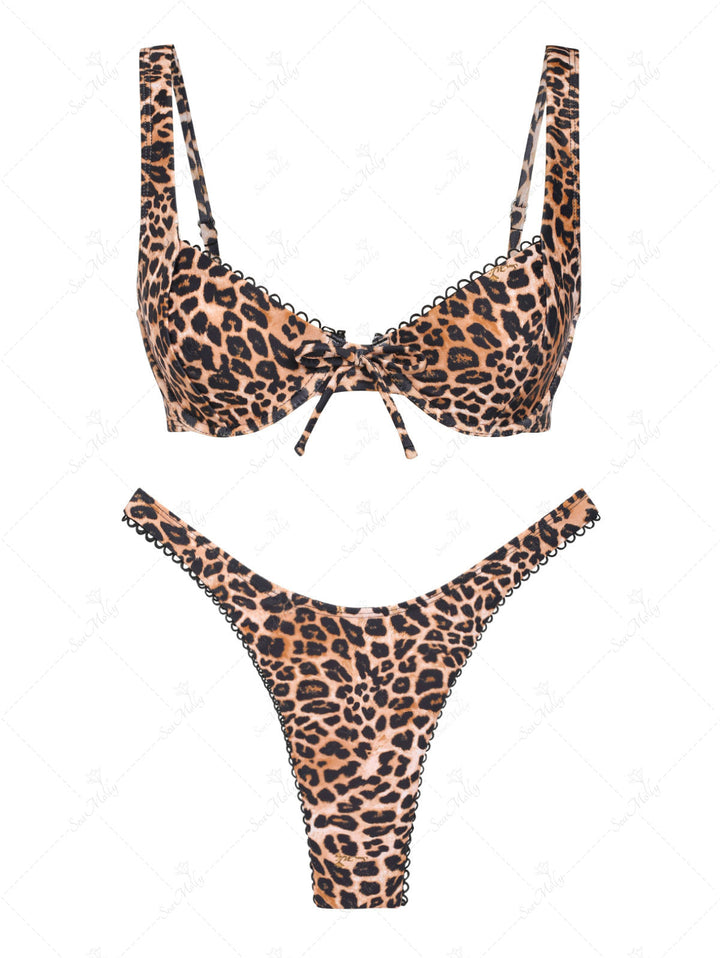 Chloe | Conjunto de bikini de pierna alta con aros
