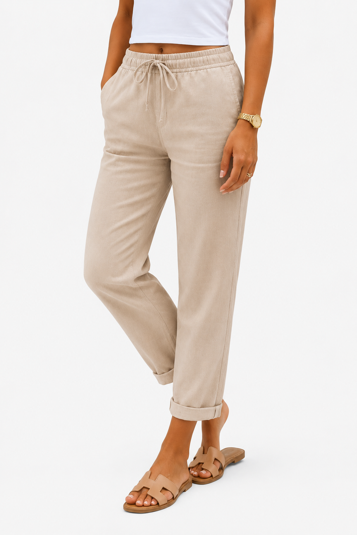 Klára - Pantalones de Lino Stretch