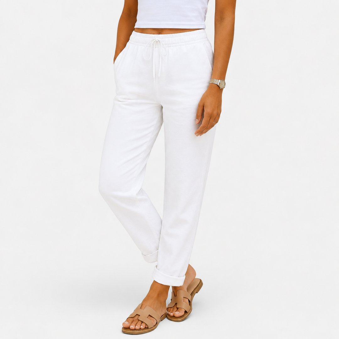Klára - Pantalones de Lino Stretch