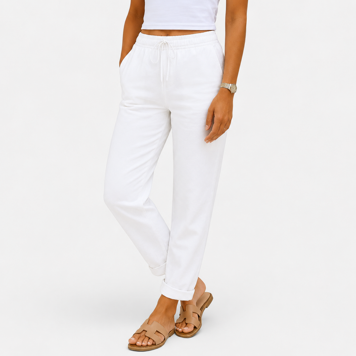 Klára - Pantalones de Lino Stretch