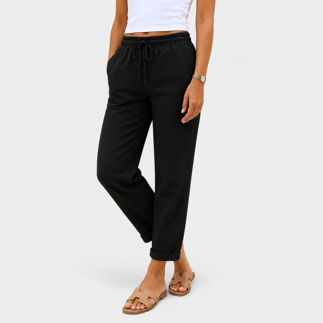 Klára - Pantalones de Lino Stretch