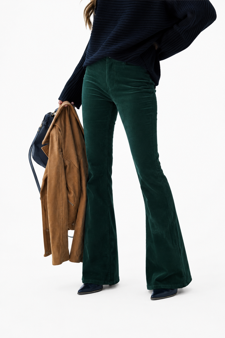Renata – Pantalones de terciopelo con piernas anchas