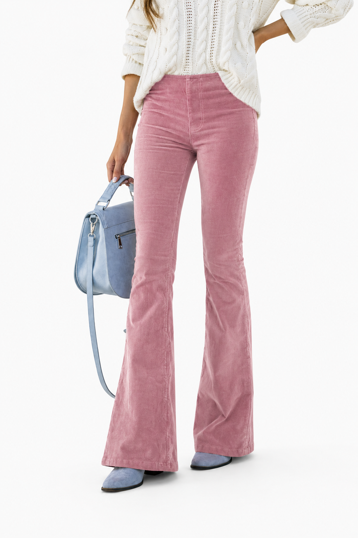 Renata – Pantalones de terciopelo con piernas anchas