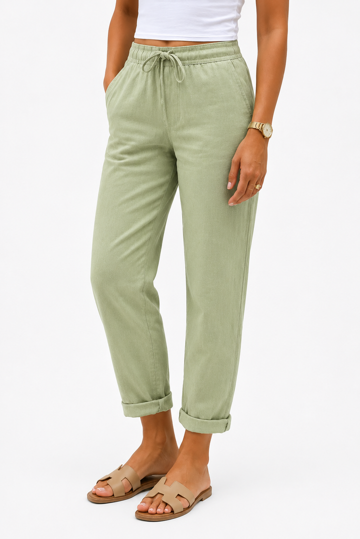Klára - Pantalones de Lino Stretch