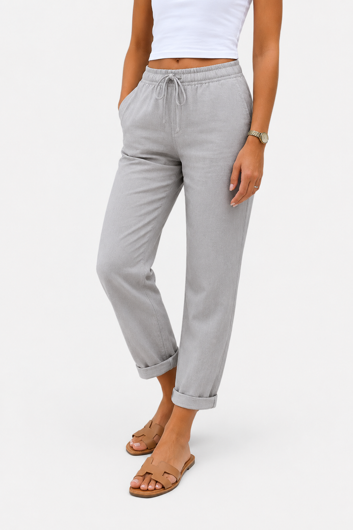 Klára - Pantalones de Lino Stretch