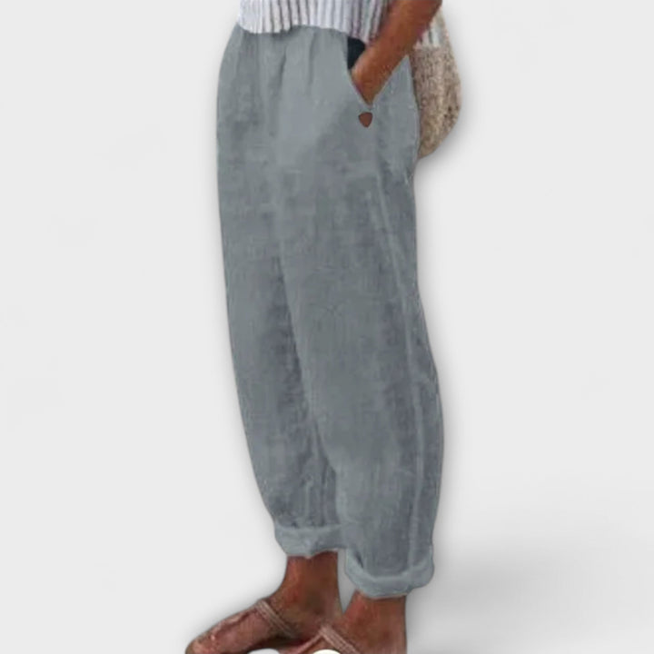 Clara - Pantalones con cinturilla suave y bolsillos laterales