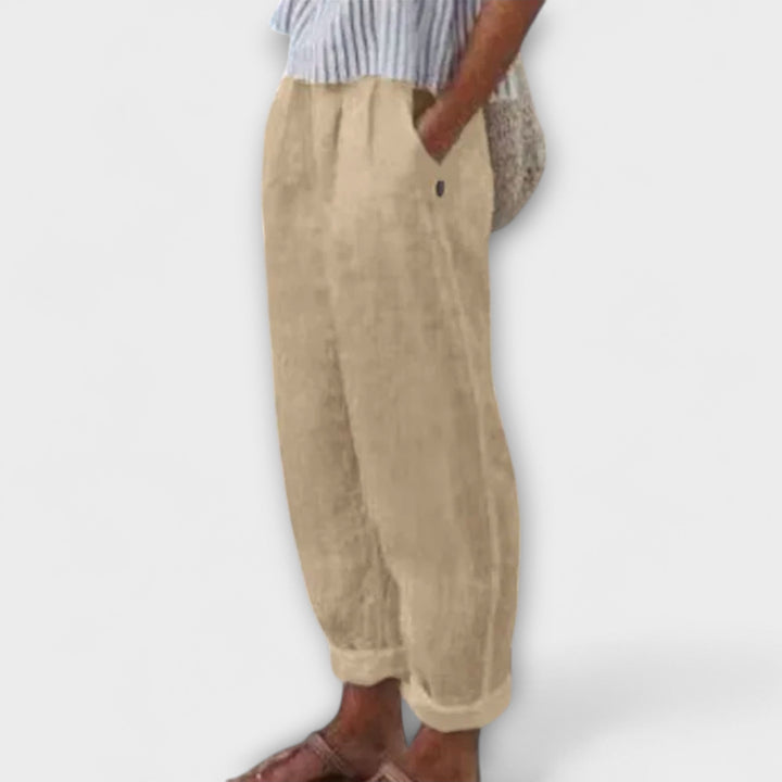 Clara - Pantalones con cinturilla suave y bolsillos laterales