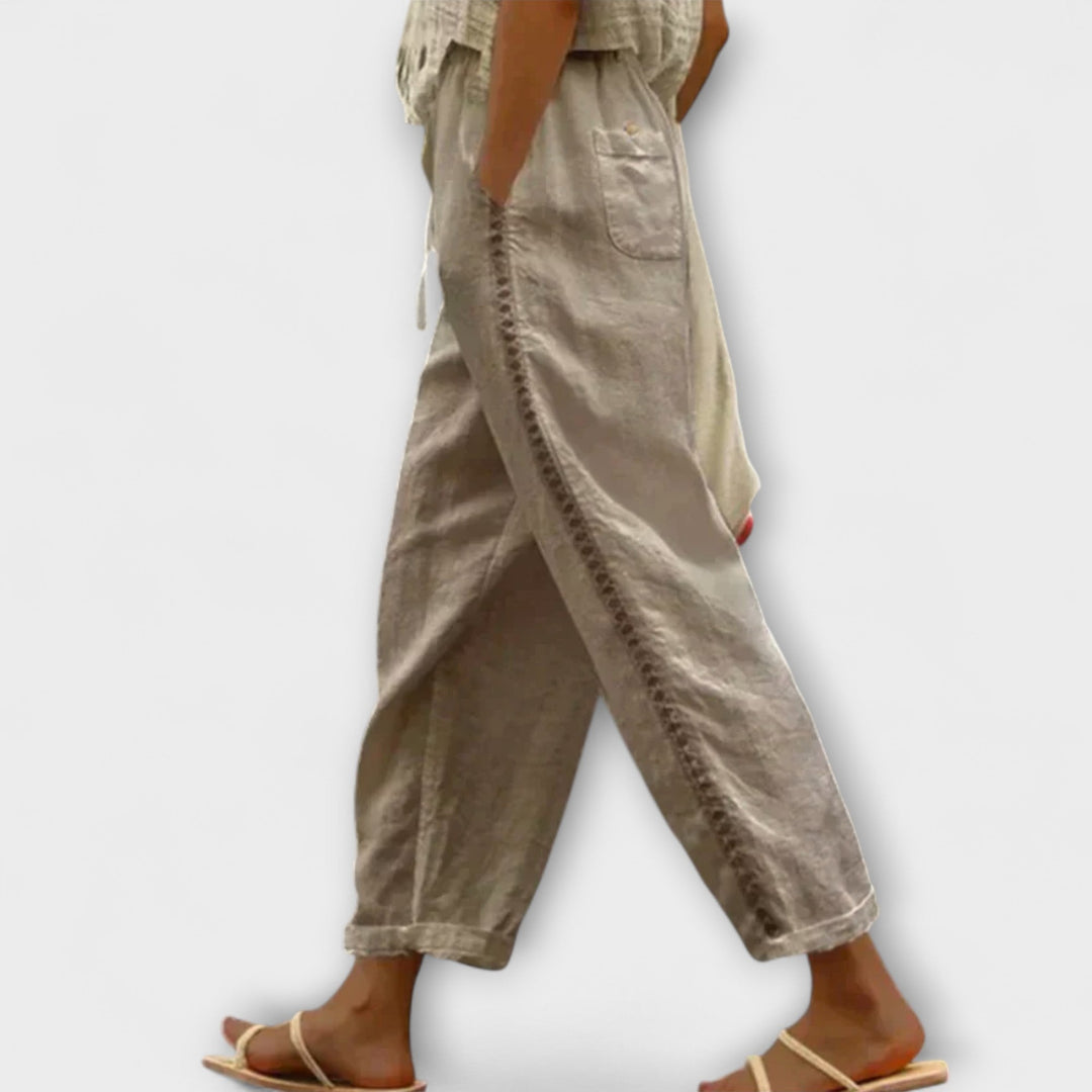 Isoldean – Pantalones de lino de alta calidad