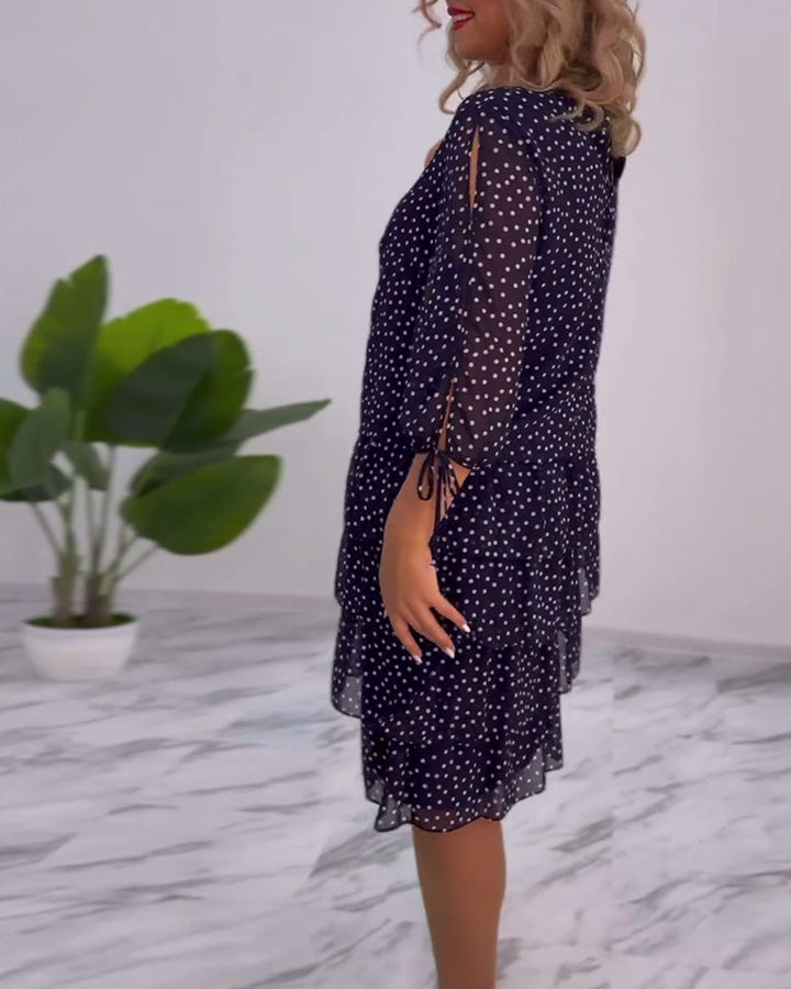 Vestido Midi de Lunares con Volantes