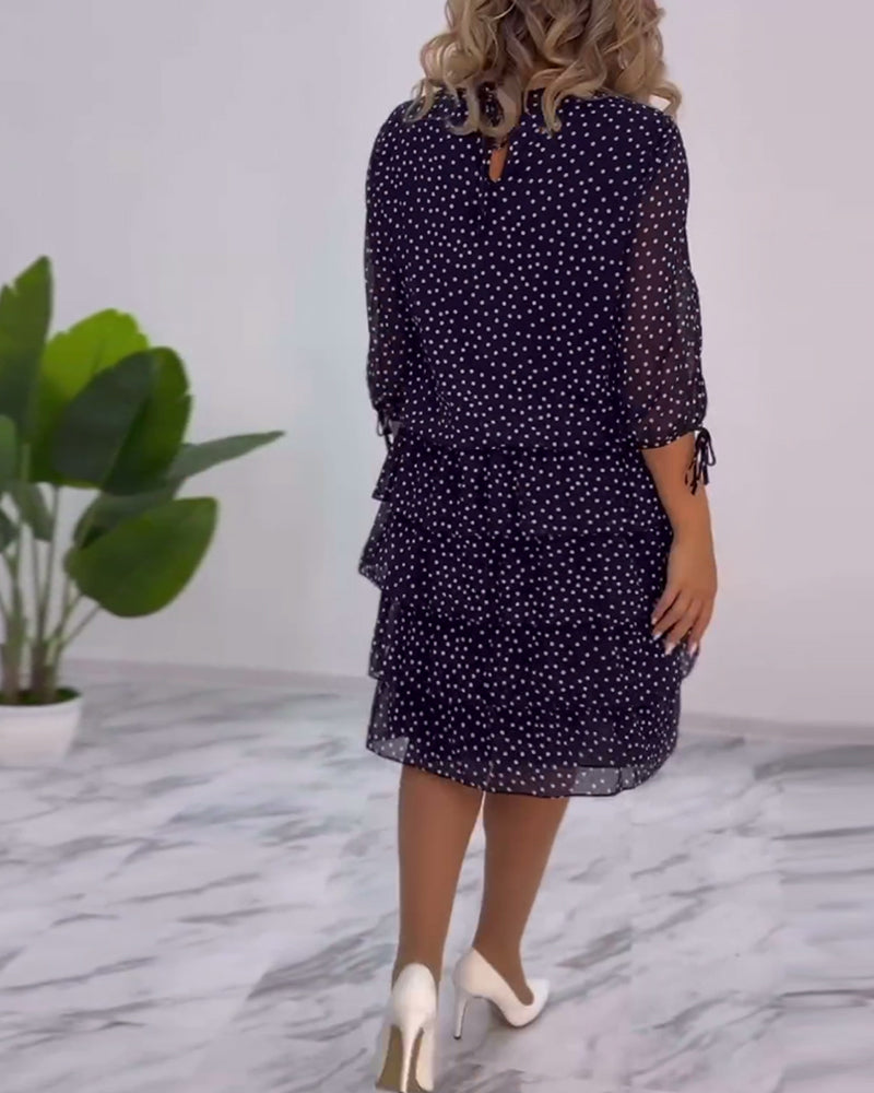 Vestido Midi de Lunares con Volantes